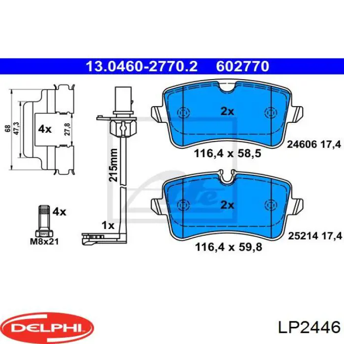 Sapatas do freio traseiras de disco Delphi LP2446 preço, a partir de 42,02 USD