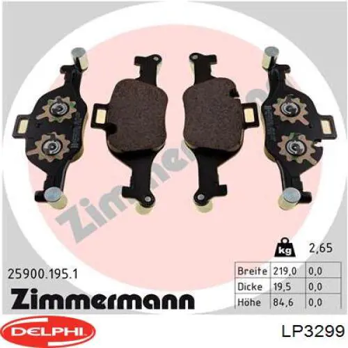 Sapatas do freio dianteiras de disco Delphi LP3299 preço, a partir de 69,70 USD