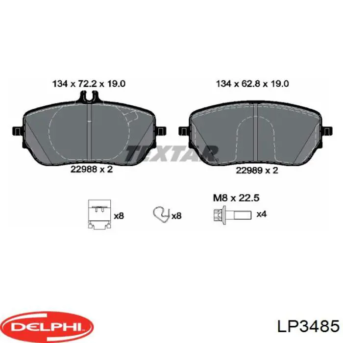 Sapatas do freio dianteiras de disco KTJX612K021AED Ford