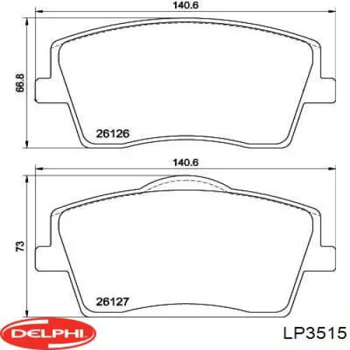 Sapatas do freio dianteiras de disco Delphi LP3515 preço, a partir de 48,93 USD