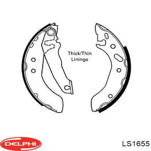 Compre LS1655 Delphi Sapatas do freio traseiras de tambor