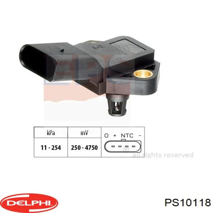 PS10118 Delphi Sensor de pressão de supercompressão