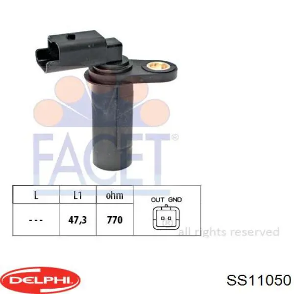 Sensor de posição (de revoluções) de cambota Delphi SS11050 preço, a partir de 32,65 USD