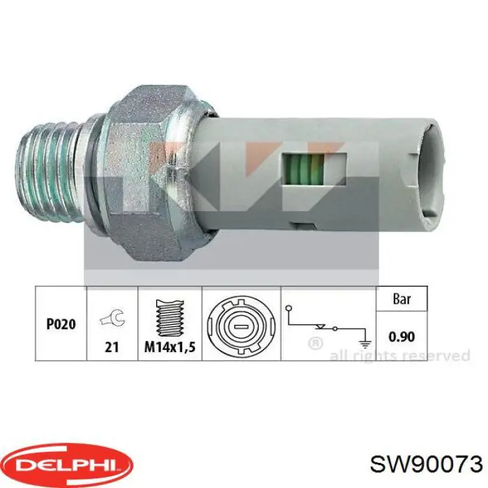 Sensor de pressão de óleo Delphi SW90073 preço, a partir de 11,99 USD