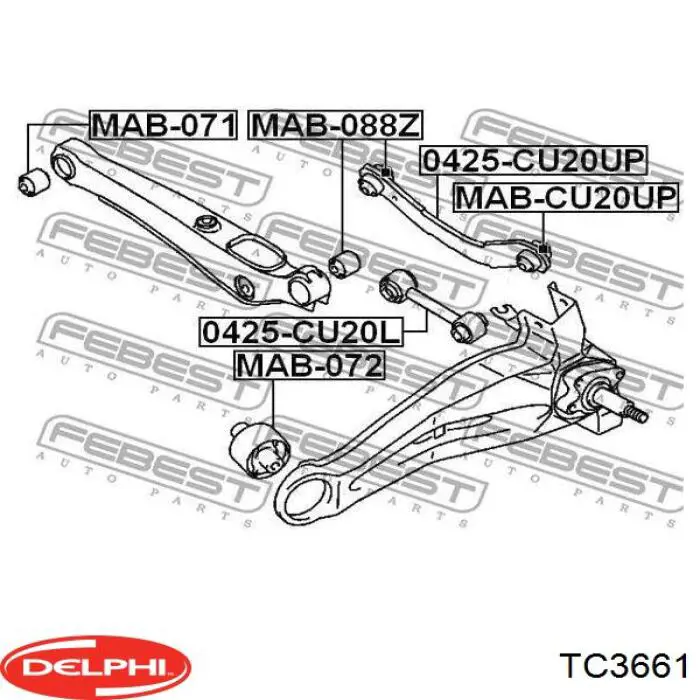 Braço oscilante superior esquerdo/direito de suspensão traseira Delphi TC3661 preço, a partir de 57,76 USD