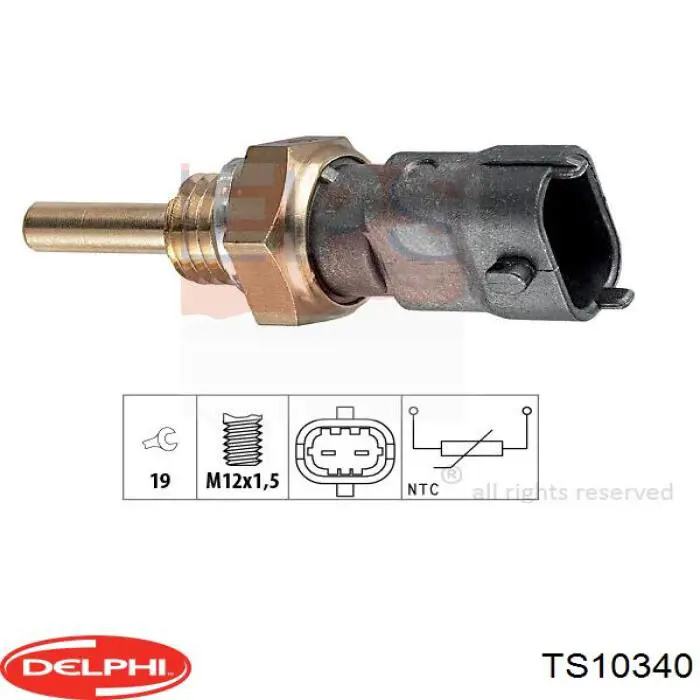 Sensor de temperatura do fluido de esfriamento Delphi TS10340 preço, a partir de 11,46 USD
