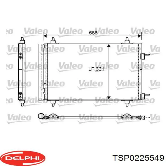 TSP0225549 Delphi Radiador de aparelho de ar condicionado