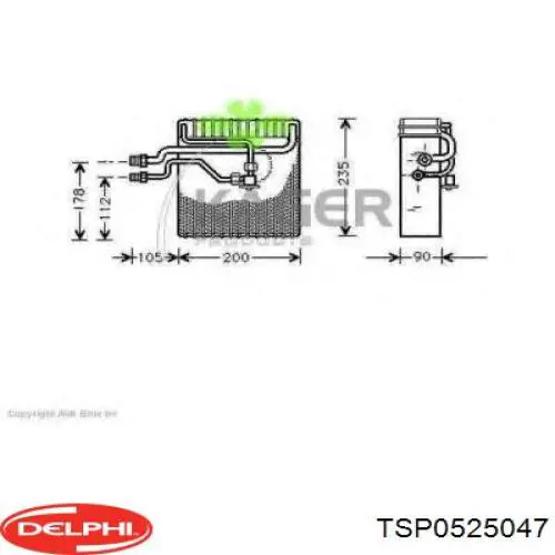 Vaporizador de aparelho de ar condicionado 260600 Cargo