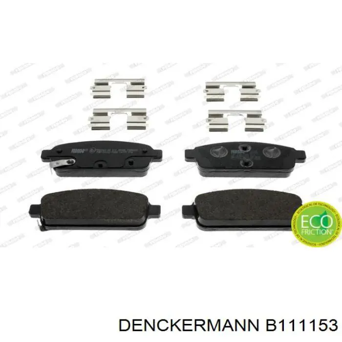 Compre B111153 Denckermann Sapatas do freio traseiras de disco