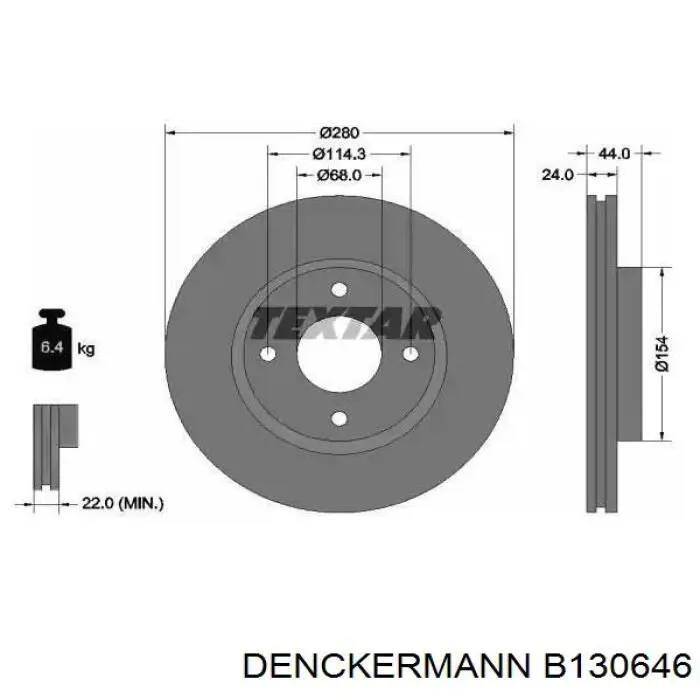 Compre B130646 Denckermann Disco do freio dianteiro