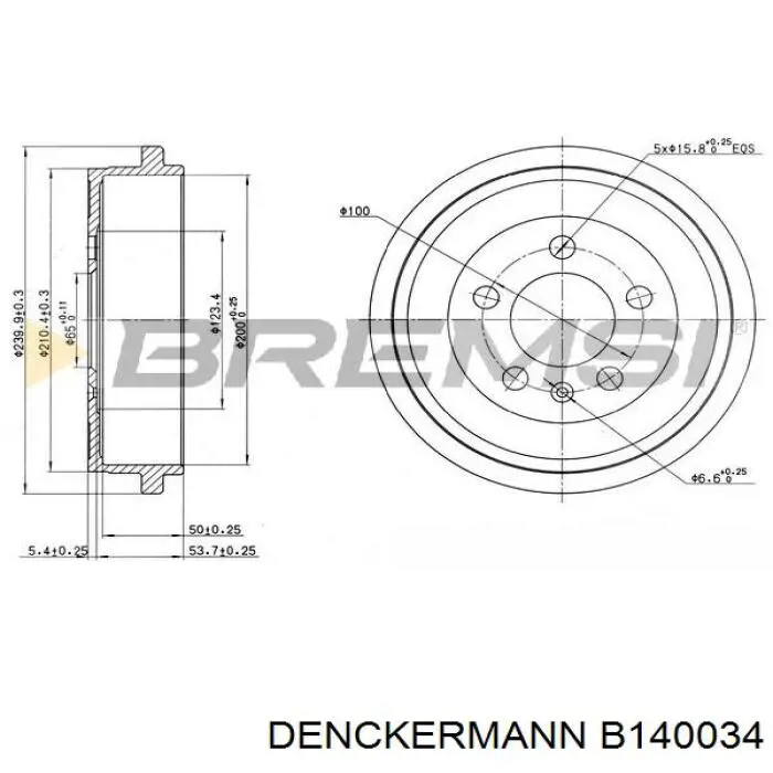 Compre B140034 Denckermann Tambor do freio traseiro