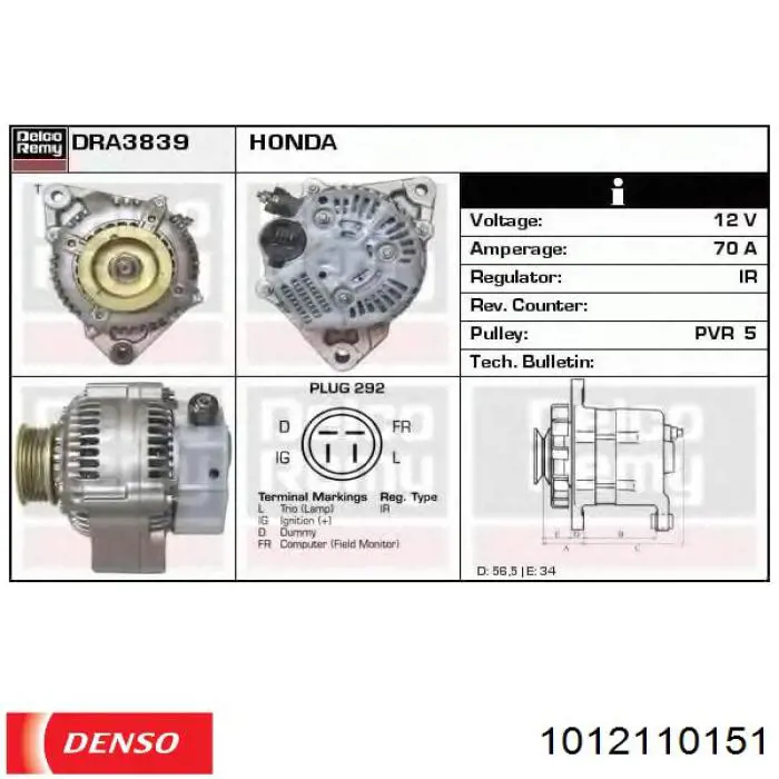 1012110151 Denso Gerador