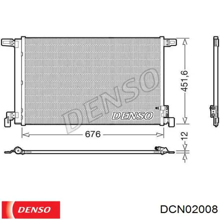 DCN02008 Denso Radiador de aparelho de ar condicionado