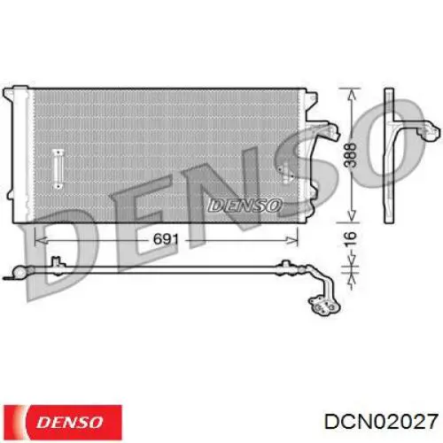 Compre DCN02027 Denso Radiador de aparelho de ar condicionado