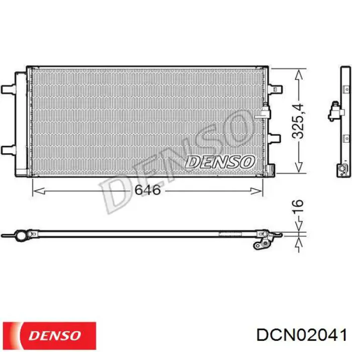 DCN02041 Denso Radiador de aparelho de ar condicionado