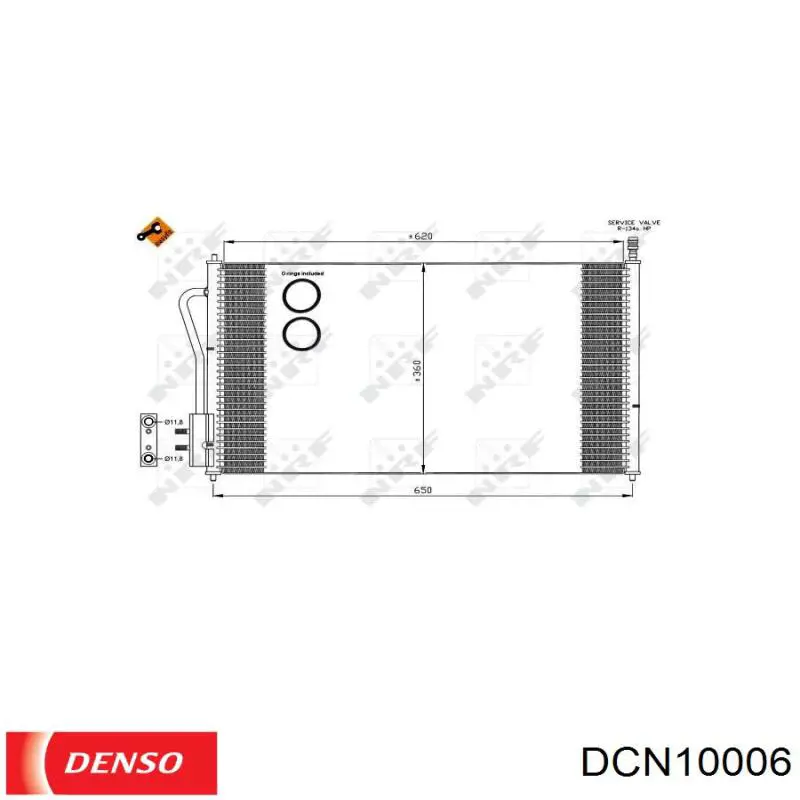 Compre DCN10006 Denso Radiador de aparelho de ar condicionado