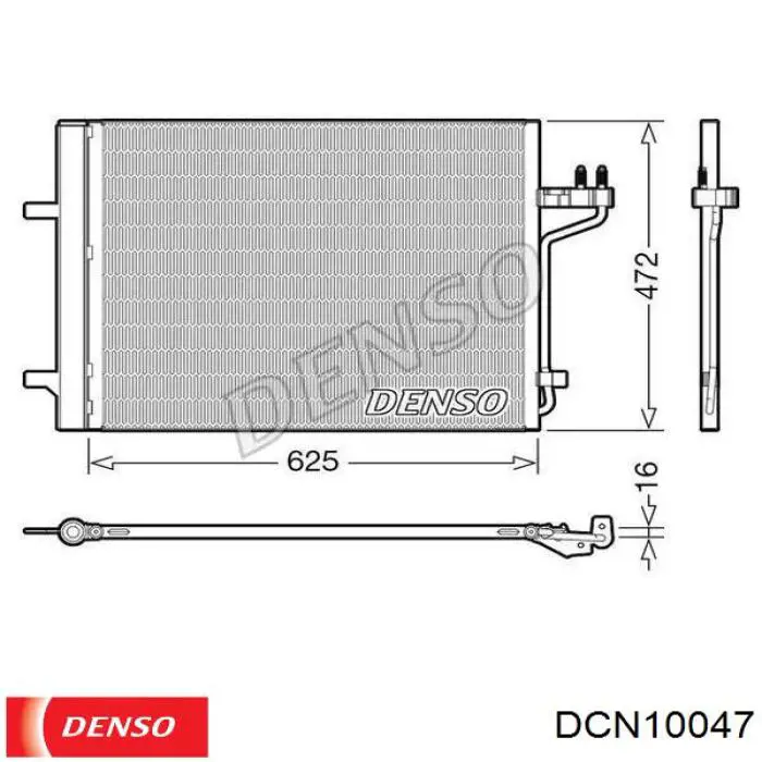 DCN10047 Denso Radiador de aparelho de ar condicionado