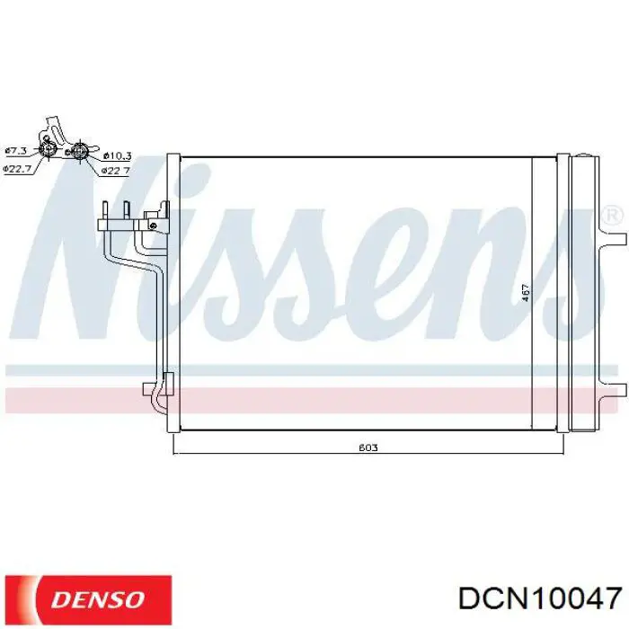 Compre DCN10047 Denso Radiador de aparelho de ar condicionado