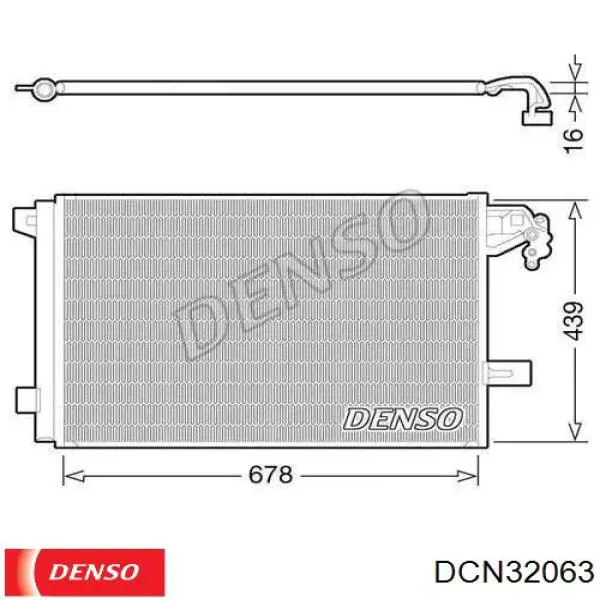 DCN32063 Denso Radiador de aparelho de ar condicionado