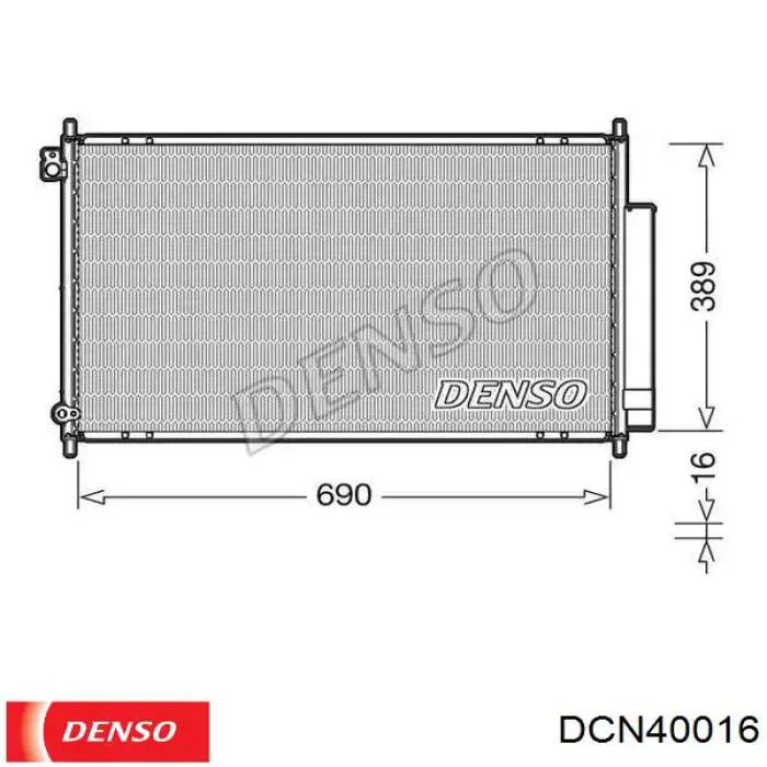 DCN40016 Denso Radiador de aparelho de ar condicionado