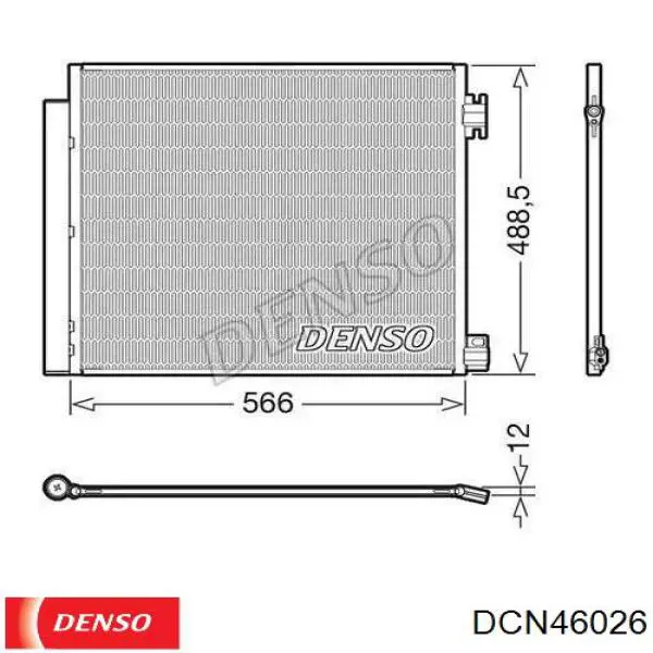 DCN46026 Denso Radiador de aparelho de ar condicionado