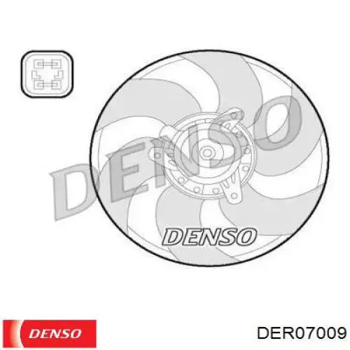 Compre DER07009 Denso Ventilador elétrico de esfriamento montado (motor + roda de aletas)