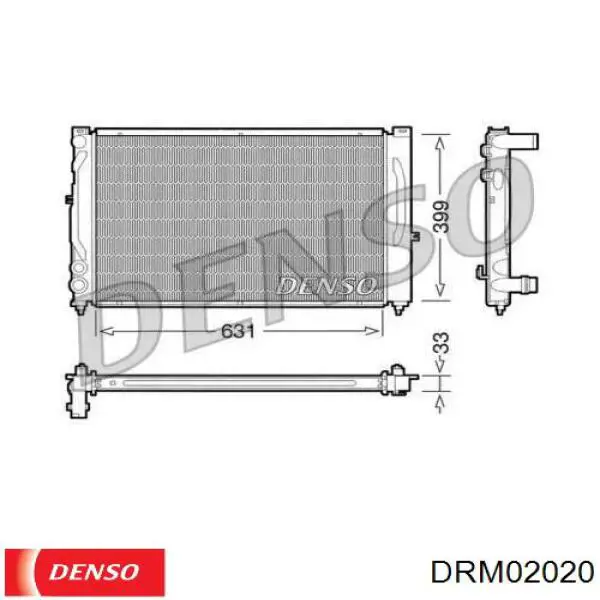Radiador de esfriamento de motor Denso DRM02020 preço, a partir de 74,48 USD