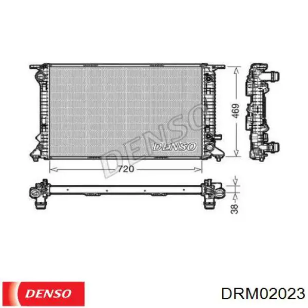 DRM02023 Denso Radiador de esfriamento de motor