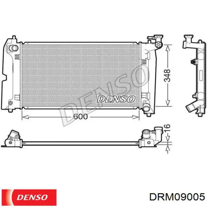 Radiador de esfriamento de motor Denso DRM09005