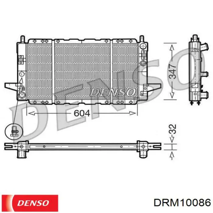 Radiador de esfriamento de motor Denso DRM10086 preço, a partir de 71,40 USD