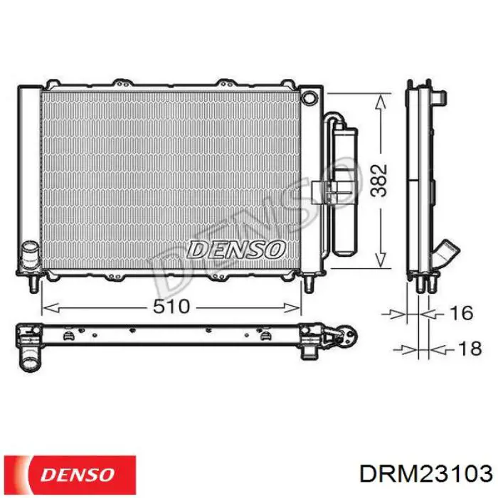 DRM23103 Denso Radiador de aparelho de ar condicionado