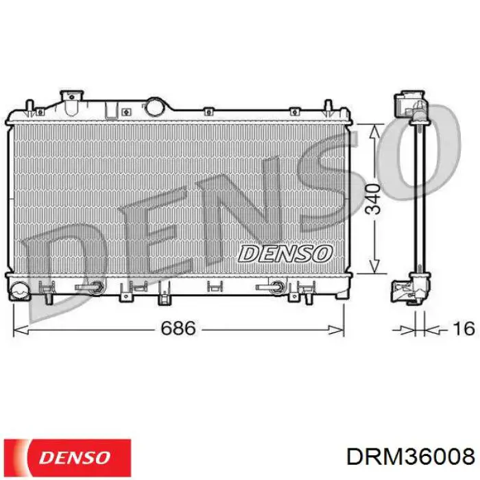 Radiador de esfriamento de motor Denso DRM36008 preço, a partir de 140,87 USD