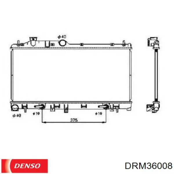 Compre DRM36008 Denso Radiador de esfriamento de motor