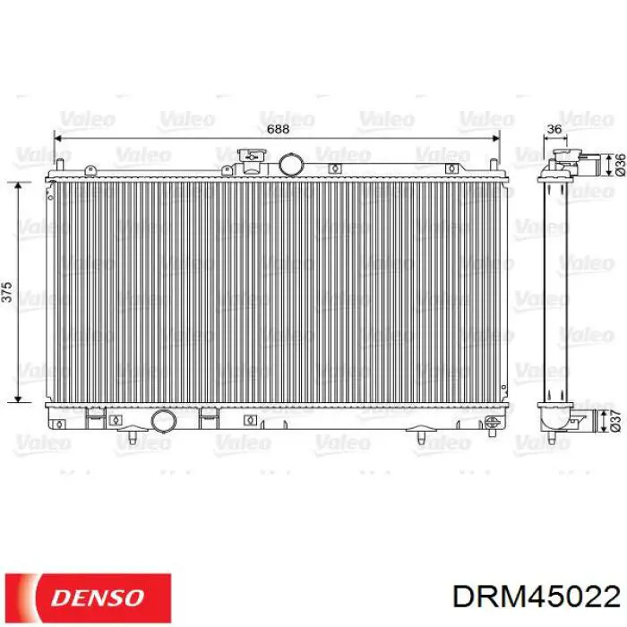 Compre DRM45022 Denso Radiador de esfriamento de motor
