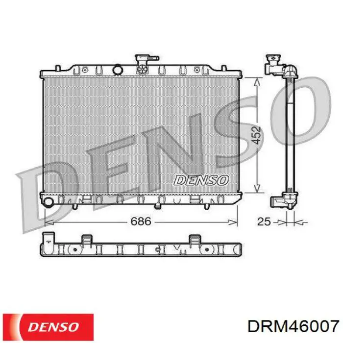Radiador de esfriamento de motor Denso DRM46007 preço, a partir de 133,41 USD
