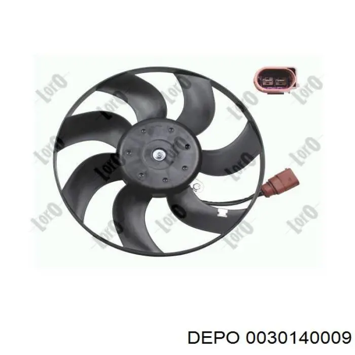 Compre 0030140009 Depo/Loro/Abakus Ventilador elétrico de esfriamento montado (motor + roda de aletas) direito