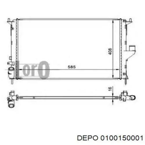 Radiador de forno (de aquecedor) 0100150001 Depo/Loro/Abakus