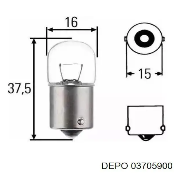 03705900 Depo/Loro/Abakus Lanterna da luz de fundo de matrícula traseira