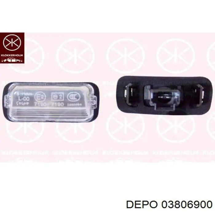 Lanterna da luz de fundo de matrícula traseira 03806900 Depo/Loro/Abakus