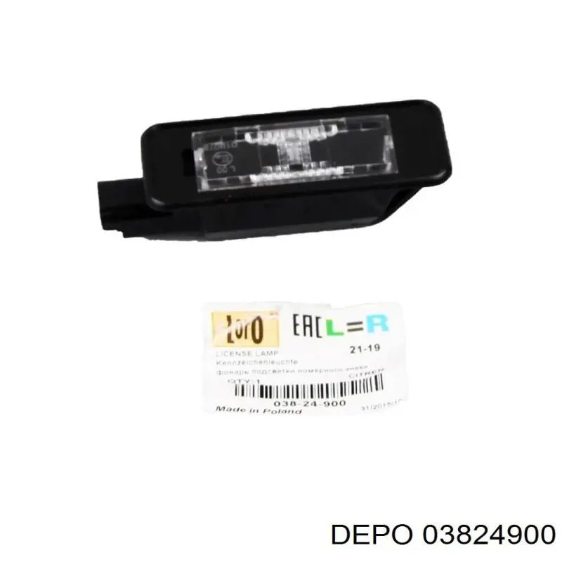 Lanterna da luz de fundo de matrícula traseira 03824900 Depo/Loro/Abakus