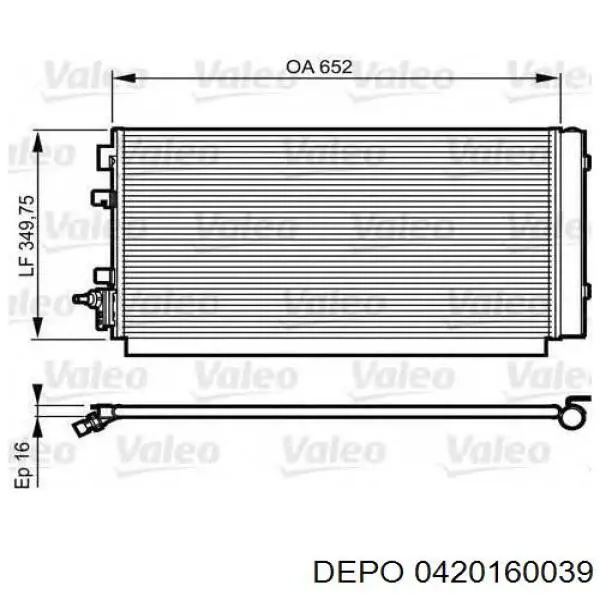 0420160039 Depo/Loro/Abakus Radiador de aparelho de ar condicionado