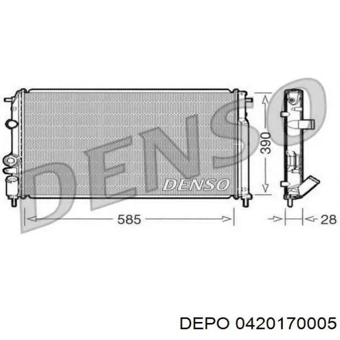 0420170005 Depo/Loro/Abakus Radiador de esfriamento de motor