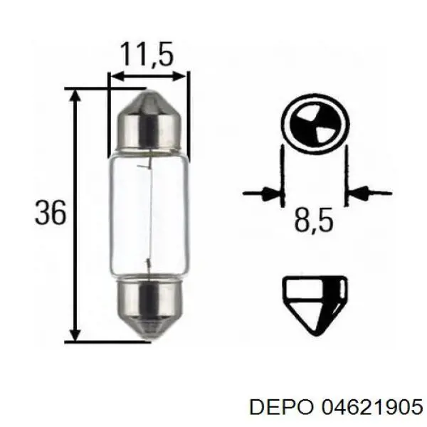 Lanterna da luz de fundo de matrícula traseira Depo/Loro/Abakus 04621900