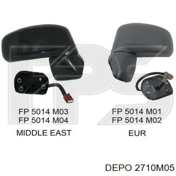 Compre 2710M05 Depo/Loro/Abakus Espelho de retrovisão esquerdo