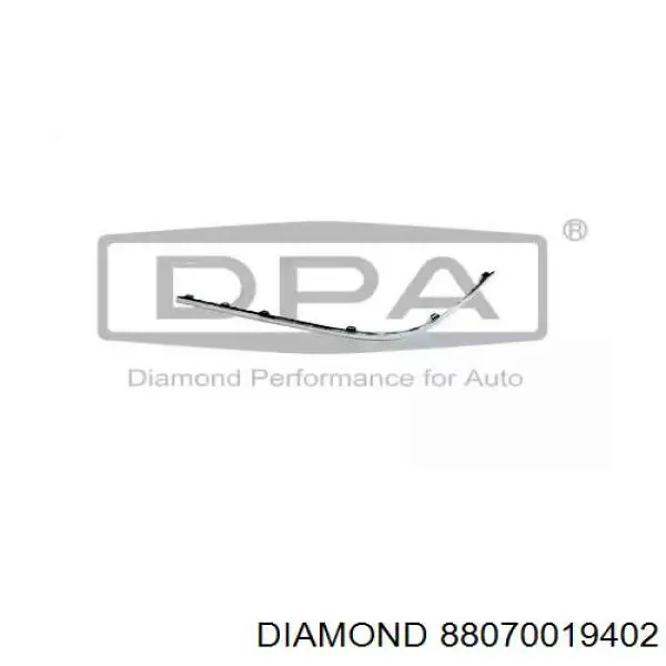 88070019402 Diamond/DPA Moldura direita do pára-choque traseiro