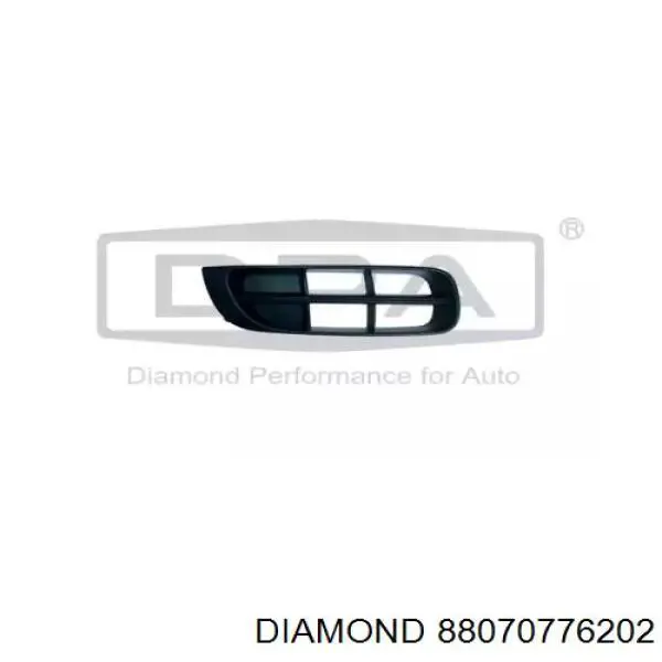 88070776202 Diamond/DPA Tampão (grelha) das luzes de nevoeiro do pára-choque dianteiro direito