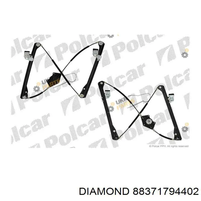 Mecanismo de acionamento de vidro da porta dianteira esquerda Diamond/DPA 88371794402 preço, a partir de 37,93 USD