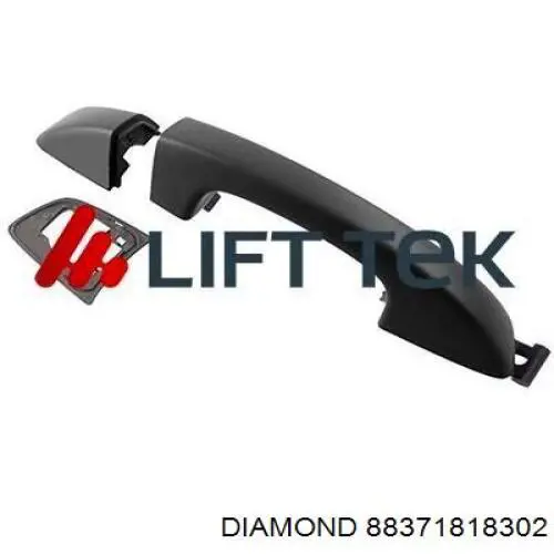 88371818302 Diamond/DPA Suporte de maçaneta externa da porta dianteira direita