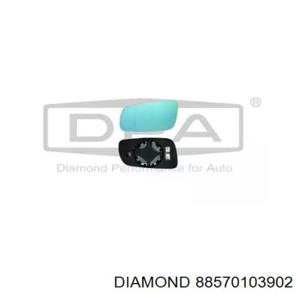 88570103902 Diamond/DPA Elemento espelhado do espelho de retrovisão esquerdo