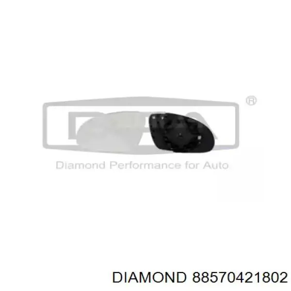 88570421802 Diamond/DPA Elemento espelhado do espelho de retrovisão direito